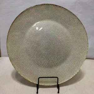 K11 Wedding 13 Inch 33cm Classic Eco-Friendly <b>Glass</b> Charger <b>Plates</b> with Turquoise Beaded Edge for Dinner Use - Product Image 4