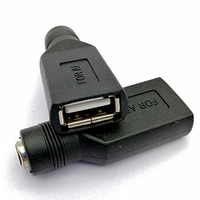 Adaptador de Conector de Jack Hembra de CC 5.5*2.1mm a Jack Hembra USB A