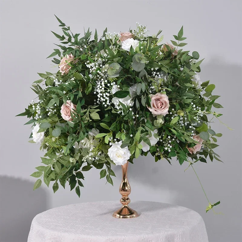 centerpieces white green