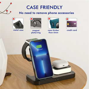 <span class=keywords><strong>2022</strong></span> meilleure tendance 3-en-1 LED veilleuse chargeur sans fil pliable Stand Station 10W 15W 1.5A sortie 5V/3A connexion bureau - Product Image 2