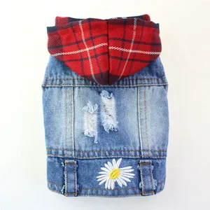 Küçük köpekler için klasik mavi Jean köpek ceket yaz kış moda katı desen pitshishih Tzu Sheltie - Product Image 6