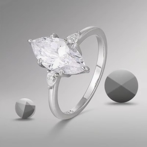 Anillo de Eternidad con Moissanita, Plata de Ley 925, Anillo de Compromiso Clásico para Mujer, Certificado por Terceros, Engaste de Garra, Moderno - Product Image 4