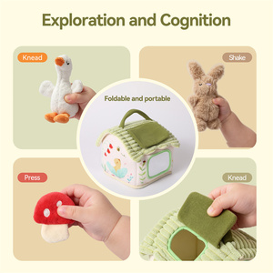 Nouveaux jouets sensoriels Montessori lavables 2026, tapis convertible avec rangement intégré, jouets pour bébés 0-12 <span class=keywords><strong>mois</strong></span>, jouets en peluche en coton sur le thème de la ferme - Product Image 5