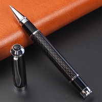 Stylo à bille en fibre de carbone JR Metal Logo personnalisé Stylo promotionnel sportif d'affaires Respectueux de l'environnement Bleu/Noir 30g 0,5mm