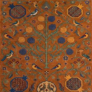 Tapis en laine noué à la main Arbre de Vie, tapis traditionnel pour salon, revêtement de sol artisanal de qualité supérieure, taille personnalisée pour chambre à coucher - Product Image 5