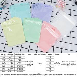 7,5*10cm Color Macarone <span class=keywords><strong>bolsa</strong></span> de plástico transparente autosellante Euro agujero huecograbado impresión reutilizable impermeable joyería reciclable - Product Image 6