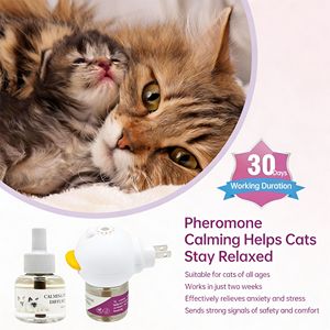 Kit diffuseur de phéromones apaisantes pour animaux de compagnie, pliable et moderne, type liquide chauffant, ornement d'intérieur pour le soulagement du stress chez les chats et les chiens - Product Image 4