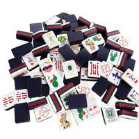 Ensemble de Mahjong Américain Pliable Portable de Luxe Moderne Personnalisé, 4 Couches, en Acrylique, Thème Football, Tuiles de Poker pour Jeu de Société, Vente en Gros