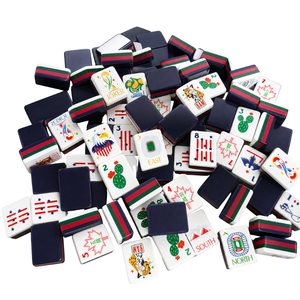 Custom Modern Luxury <strong>Foldable</strong> Portable American Mahjong Set 4 Layer Acrylic Soccer Theme Poker Tiles for Party Game Wholesale - Product Image 2