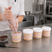 Contenant Rond en Plastique Transparent pour Desserts 16oz avec Couvercle à Vis Hermétique – Gobelet Commercial pour Mousse et Gâteaux à Emporter – Fournisseur d'Emballages Alimentaires