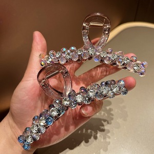 Pinces à cheveux en cristal brillant, élégantes et luxueuses, grandes pinces antidérapantes pour chignon arrière de la tête pour femmes - Product Image 6