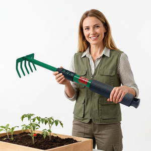 JAYA MATA JM167 Fourche de jardin à 5 dents 13 pouces en acier, cultivateur manuel avec poignée en PVC ergonomique et moderne, pour désherbage et ameublissement du sol, ensemble d'entretien de jardin - Product Image 1