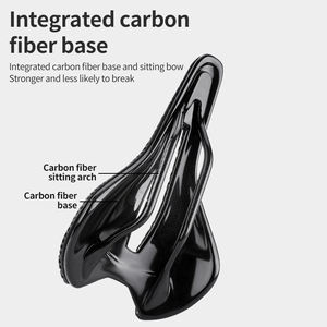 Selle de vélo en fibre de carbone imprimée en 3D TOSUOD, douce, massante, ventilée, confortable, respirante, légère, unisexe, pour adultes, été - Product Image 3