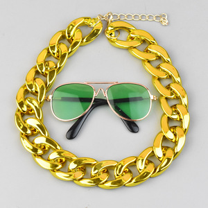 Collier en chaîne dorée pour animaux de compagnie, pour bouledogue français, chien de taille moyenne, accessoire de bijoux en plastique durable, utilisation quatre saisons - Product Image 1