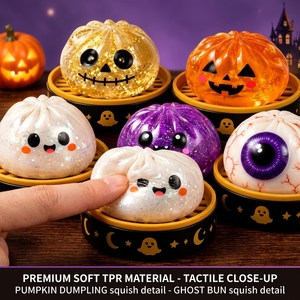 Boîte Mystère de Pâtes à la Viande d'Halloween – Cadeau Surprise, Fournitures de Fête, Jouet Squishy Anti-Stress en Forme de Fantôme - Product Image 3