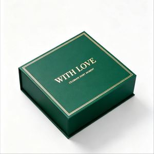 FX Luxury Eco-Friendly Folding Gift <b>Box</b> Magnetic Closure Custom Logo Rigid Paper Packaging Recyclable Green <b>Black</b> <b>Cardboard</b> - Product Image 3