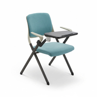 Chaise de réunion moderne pour bureau, empilable, pour conférence et formation, avec tablette d'écriture