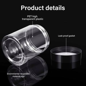16oz 500ml Clear PET Plastic Wide Mouth Cosmetic Jar with Screw <b>Top</b> Aluminum/Plastic Lid for Skin Care Cream - Product Image 3