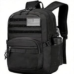 Mochila Táctica Unisex de 25L, Nailon, Sistema MOLLE, Cierre de Cremallera, Negra, Suave, para Exteriores - Product Image 1
