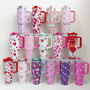 अमेरिका गर्म 40 औंस वैलेंटाइन का दिन स्टेनलेस स्टील कप कस्टम लोगो 40 औंस वैक्यूम इन्सुलेट उपहार कप हैंडल के साथ थर्माड टम्लर - Product Image 1