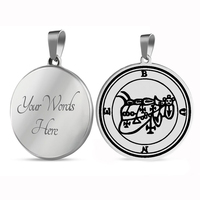Acier Couleur Roi Asmoday Sigil Démon Origines Joint Moindre Clé de Salomon Goetia 25-36 Talisman Pendentif En Acier Inoxydable Collier