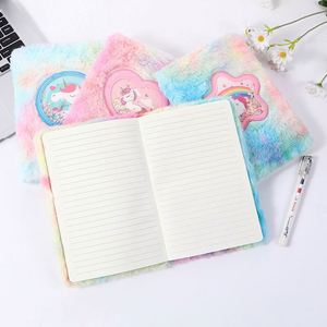 China Factory Cheap Wholesale Kawaii rainbow Fluffy Plush Paper Loose-Leaf Printed Diary <b>Journal</b> Notebook Promotional Gift 80 - Product Image 2