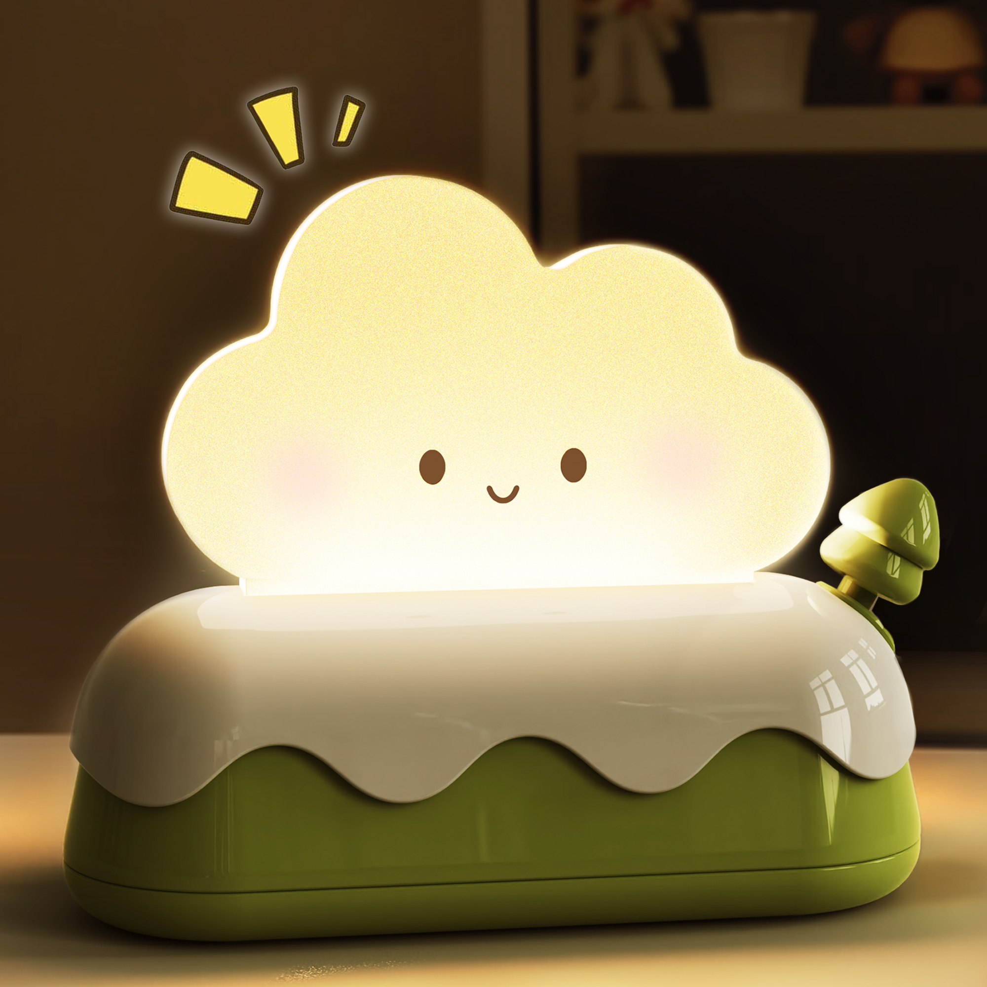 ZHILAI Modern Mini Cute Cloud-Shaped Battery-Powered RGB LED Nightlight with Dimmable Lighting for Bedroom Nursery