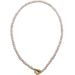 Collar con Hebilla de Flor de Melocotón y Perla Natural de Agua Dulce, Cadena para Clavícula de Alto Rendimiento, Diseño Elegante - Product Image 5