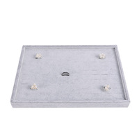 Ensemble de présentoirs à bijoux en velours brossé de luxe, imperméable, pour vitrine, comptoir, boucles d'oreilles, pendentif, clous d'oreilles, bague, collier