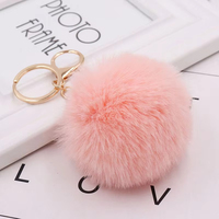Vente en gros de pompons en fourrure colorés, style simple, moelleux et mignons, 8 cm, pour sacs, pendentifs
