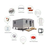 Rumah Kontainer Modular 2 Lantai 4 Kamar Tidur Desain Mewah Baja Gaya Kontemporer Atap Ruang Tamu Pintu Masuk Rumah Bar