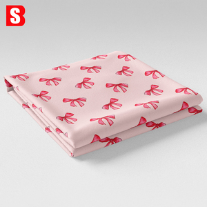 Bessi accepte les commandes de tissu en voile de coton personnalisé avec un motif de nœuds et de rubans roses imprimé numériquement, 100% coton pour vêtements - Product Image 6