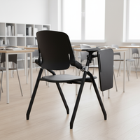 Chaise de bureau exécutive pliable en maille gris clair, accoudoirs réglables, ergonomique, dossier mi-haut, hauteur réglable, pour conférence