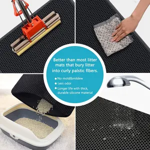 Cat Litter Box Mat, wasserdichtes urins ic heres Honeycomb Double Layer Trapping Wurf matten design