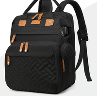 Sac à langer élégant pour femme, étui pour sucette, grand sac de rangement multifonction, matelas à langer, sangles de poussette, fermeture éclair, économiseur d'énergie