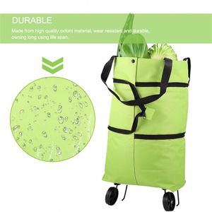 Sac de courses pliable pratique en tissu Oxford avec roulettes, grande capacité, imperméable, pour usage quotidien - Product Image 5
