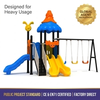 SageDelightRides Unité de loisirs en gros, Combo toboggan et balançoire robuste pour enfants, en LLDPE et acier galvanisé, pour écoles, fabricant