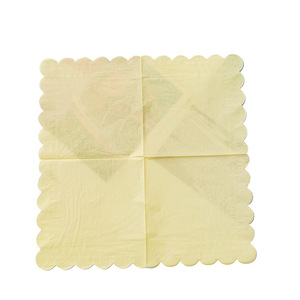 Serviettes, série de couleurs unies de forme irrégulière, mouchoirs colorés à bordure en dentelle, papier jetable pour fêtes et anniversaires - Product Image 5