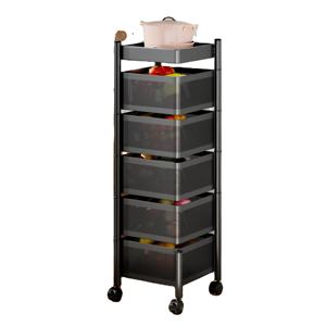 Metal <b>Rolling</b> Kitchen Square Rotating Storage <b>Rack</b>, Snacks Fruit and Vegetable Storage Basket Cart for Kitchen, Living Room - Product Image 1