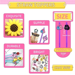 Wholesale 6-8mm Personal Customized <strong>Straw</strong> <strong>Topper</strong> Cap Rubber Sublimation <strong>Straw</strong> <strong>Topper</strong> Charms Custom <strong>Straw</strong> <strong>Toppers</strong>