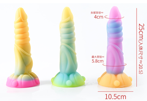 Männliches Organ Regenbogenfarbener Flüssigsilikon-Vibrator für Frauen Leuchtendes Spielzeug für Weibliche Masturbation und <span class=keywords><strong>Massage</strong></span>-Dildo - Product Image 4