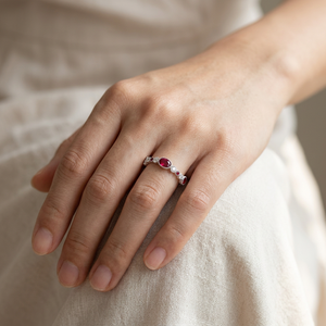 Anillo de Rubí Rojo Vivo de Alta Gama, Estilo Vintage, Joyería Fina, Oro Blanco Sólido de 18K, Piedra Preciosa Natural, Anillo de Diamantes Naturales para Boda - Product Image 6