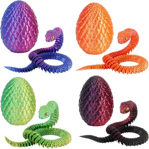 LJX Glass Snake Joint Movable Viper Figurine Ornament Animal Model Glow-in-the-Dark Maternity Birthday Gift Crafts Unisex - Product Image 3