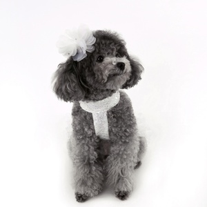 Maltés Yorkshire Terrier Super tamaño pequeño perro blanco lentejuelas encaje vestido perro princesa vestido - Product Image 6