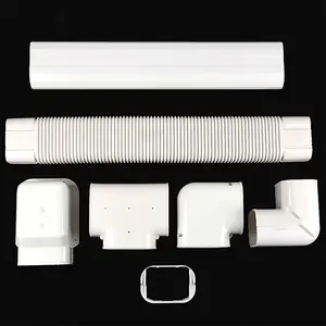 7 Pieces Plastic Pvc Line Set Cover Kit Decorative Air Conditioning Duct Ac Pipe Cover
