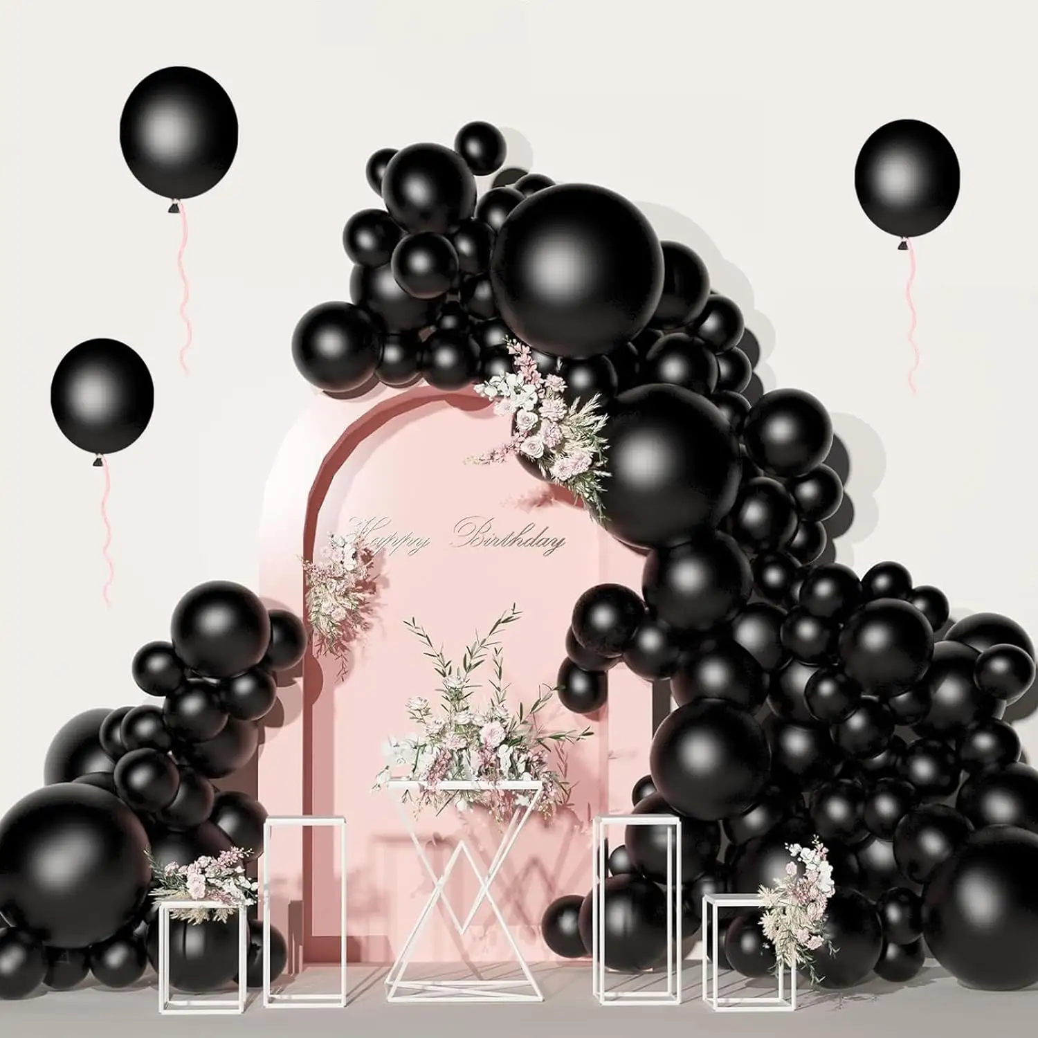 121 шт., черные воздушные шары, гирлянды, набор арок 5/10/12/18 разных размеров для украшения вечеринки