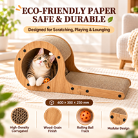 Grande griffoire pour chat en carton ondulé haute densité, écologique, durable et résistante aux rayures, également utilisable comme lit de repos pour chat, vente en gros