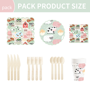 DAMAI Party Tableware <b>Set</b> <b>Farm</b> Theme Disposable Paper Plates <b>Set</b> Dinner Picnic Cup Disposable Party Supplies Kits for Birthday - Product Image 4