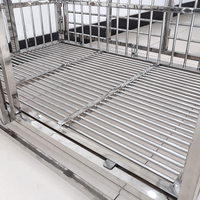 Lize Factory Direct Heavy Duty Hondenkennel Sterke Metalen Krat Met 4 Wielen Opvouwbaar Plastic Bakje Voor Kleine Dieren