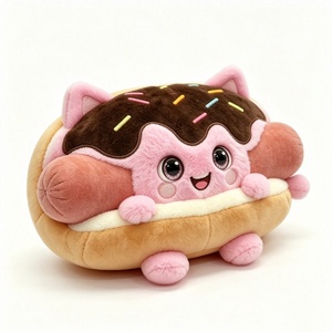Peluche personnalisée pour chat en forme de hot-dog, jouet en peluche hot-dog, peluche animale alimentaire, peluche pour chat, peluche alimentaire de boulangerie - Product Image 2